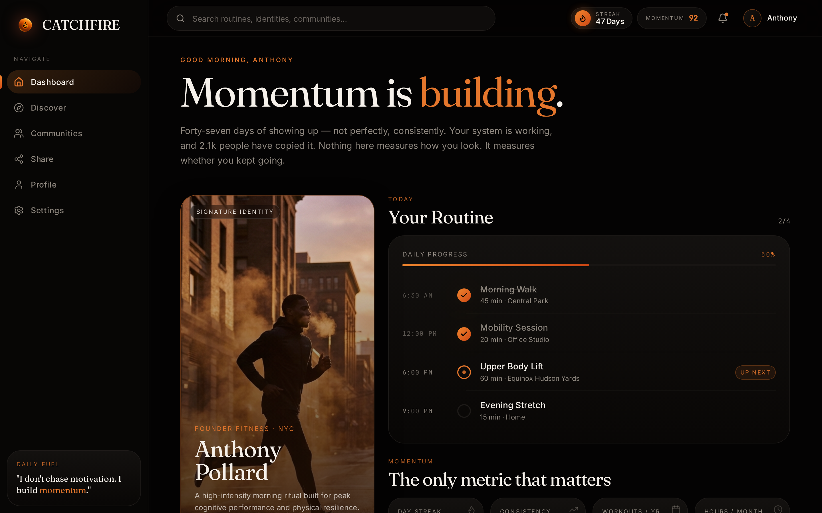 CATCHFIRE dashboard